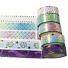 Cinta Washi Dorada Estampada Creativa Transfronteriza Hecha a Medida Estilo Ins Material Cultural y Creativo Estilo Película para Crear Escenas para Diarios, Rollo Completo