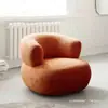 Silla Perezosa Italiana Corazón Lindo Femenino Silla de Sala de Estar Lana de Cordero Sofá de Dormitorio Una Persona Celebridad de Internet Nórdica Casual Lujo Ligero