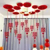Decoração de Quarto de Casamento Sala de Estar da Noiva Quarto Decoração de Casamento Casa Nova Teto de Casamento Conjunto de Flores de Papel Caractere Xi Suprimentos para Casamento