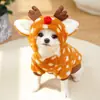 Roupas de Natal Personalizadas de Fábrica para Cães e Gatos, Conjuntos de Lã Temáticos de Rena para Outono e Inverno para Cães de Porte Médio e Buldogues Franceses