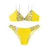 Maiô Estampado Fonte Termal para Mulheres 2026 Aliexpress Moda Praia Novo Estilo Europeu e Americano Biquíni Biquíni Sexy de Praia