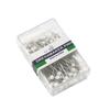 Aguja de cabeza de vidrio de color con perla en caja 32 mm pasador de seguridad de perla para posicionamiento broche pin hebilla para bufanda de seda fabricantes en stock venta al por mayor