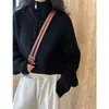 Suéter Rojo de Cuello Alto con Media Cremallera para Mujer, Nuevo Estilo Coreano Otoño/Invierno 2026 Estilo Holgado Perezoso Tejido de Punto con Cuello Vuelta