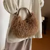 2026 Bolso Cruzado de Hombro de Moda Coreana para Mujer, Nuevo Estilo Japonés, Lujo Ligero, Simple para Viajes Diarios, Felpa, Invierno