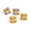 Jieding Pendientes Cuadrados Lisos de Acero Inoxidable con Chapado en Oro de 18K Adornos para Oreja Lujo Ligero Sensación de Alta Gama Joyería Transfronteriza Acero de Titanio Resistente al Desgaste