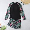 Traje de Baño de Dos Piezas Bikini Conservador para Mujer de Manga Larga con Estampado Digital Nuevo 2025 Europeo y Americano de Comercio Exterior Transfronterizo