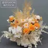 Boda Estilo Grande Fila de Flores en el Suelo Flor de Seda Artificial Producto Terminado Decoración Fila de Flores de Eucalipto Escenario T Pasillo Guía Tablero KT Fondo de Compromiso