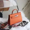 Bolsa Kelly Colorida Mais Vendida no Aliexpress, Bolsa de Mão Feminina Moda Europeia e Americana, Bolsa de Ombro Único Transversal de Alto Padrão para Mulheres