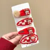 Pinza para el Cabello de Felpa Roja de Año Nuevo para Niñas, Pinza para Flequillo de Dibujos Animados, Pinza Bb para Bebé, Pinza Lateral Linda, Pasador, Accesorio para el Cabello