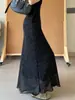Falda de cola de pez con lunares negros para mujer, Nuevo estilo Verano 2026, Estilo Chica Caliente, Falda casual de línea A suelta y adelgazante con caída