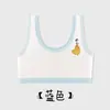 Ropa interior cómoda sin aros de doble capa para niñas de algodón puro, adecuada para estudiantes de primaria y secundaria, adolescentes, anti-exposición, período de desarrollo, tirantes anchos