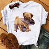 Camiseta Divertida com Estampa de Bulldog Europeu e Americano 2025 Desenho Animado Animal Feminino Manga Curta Modelo Básico Ebay