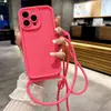 Nueva Funda para Teléfono con Cordón de Arena Diamantada Adecuada para Apple 16Promax Correa Cruzada 14 Moderna 12 Agujero Fino 17