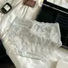 Bragas Sexys de Encaje Semi-Transparentes Caladas Estilo Francés para Mujer, Braguitas de Satén con Parches de Cintura Media y Entrepierna de Seda