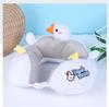 Almohada en forma de U, almohada de viaje para el cuello, almohada cervical plana, almohada para el cuello, almohada para la siesta en el coche, reposacabezas, almohada portátil de dibujos animados