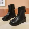 Botas Martin Casuales Versátiles Cómodas 2026, Nuevas Botas de Mujer Otoño/Invierno, Punta Redonda, Suela Gruesa, que Aumentan la Altura, Cremallera Trasera, Botines
