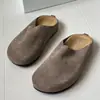 Zapatos Birkenstock estilo mujer de cuero súper suave, nuevo modelo 2026, sandalias tipo mula deslizables casuales de punta cerrada de cuero genuino antideslizantes