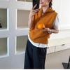 Chaleco de Punto Relajado Retro con Media Cremallera sin Mangas, Estilo Chic en Capas, Top que Reduce la Edad, Chaleco Casual