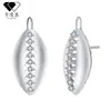 Pendientes de botón de plata de ley S925 de nuevo modelo transfronterizos para mujer, pendientes versátiles de nicho de alta gama con incrustaciones de circonita, pendientes personalizados