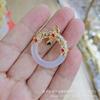 Colgante Donut de Calcedonia Tipo Hielo al por Mayor Anillo Ping An Borla Plateada Colgante Circular Ágata Jade Collar