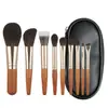 Mini Set de Brochas de Maquillaje de Viaje, Brocha de Delineado Portátil para Principiantes, Brocha para Polvos, Brocha para Contorno, Herramienta de Belleza