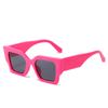 Gafas de Sol de Celebridad de Internet de Marco Cuadrado Nuevo Estilo Europeo y Americano Únicas Rojo Rosa de Marco Cuadrado Grande Gafas Estilo Urbano Ins Gafas de Sol para Mujer