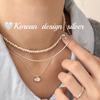 Versión Coreana del Estilo Ins de Dongdaemun Diseño Simple Joyería Cadena Hueso de Serpiente S925 Plata de Ley Anillo Sencillo Collar Nicho Apilamiento Mujeres