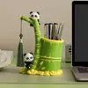 Adorno Portalápices de Panda con Alto Valor Estético, Caja de Almacenamiento de Papelería para Estudiantes, Decoración de Escritorio, Regalo de Vacaciones