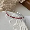 Pulsera de Plata de Ley S925 con Zirconia de Colores en Cuerda Elástica para Mujer, Gama Alta, Lujo Accesible, Diseño de Nicho, Pulsera Sencilla, Popular en Xiaohongshu