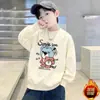 Sudadera Infantil para Niños con Felpa Extra 2026 Otoño Invierno Nuevo Estilo Ropa para Niños Medianos y Grandes Dibujos Animados Parte Superior Cálida Elegante Ropa Interior para Bebé