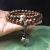 Sándalo Dorado 8mm Loto Doble Círculo Pulsera Pulsera para Hombres y Mujeres Cuentas de Rosario de Mano Joyería al por Mayor