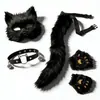 Accesorios de disfraz de zorro pequeño para Halloween: guantes, diadema, accesorios para el cabello, tocado de zorro demoníaco de mascarada, accesorio de cola de zorro