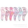 Peine Transparente de Dibujos Animados de Unicornio para Niños Peine Brillante Lindo Peine para el Cabello Anti-Nudos Peine Masajeador con Cojín de Aire