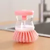 Cepillo Limpiador de Ollas con Dispensador Automático de Líquido para Cocina del Hogar, Cepillo Lavaplatos Multifuncional No Dañino con Cerdas Suaves