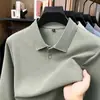 Lã + Linho2026 Camiseta Básica Multicor de Manga Longa Masculina, Novo Estilo de Outono para o Papai