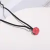 Cadena de clavícula de obsidiana flor de durazno collar de pareja de cristal de fresa un par de cuentas de transferencia de cuerda negra colgante de cristal imitación