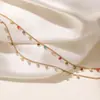 Aogu Moda Europea y Americana Nicho Chapado en Oro de 18K Circonita Acero Inoxidable Cadena para Clavícula para Mujer Nicho Versátil Collar de Alta Gama Nuevo