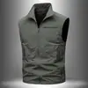 Enbu Primavera e Outono Novo Colete Masculino para Exterior Casual Versátil Tendência Marca Pesca Roupa de Trabalho Colete Colete Jaqueta