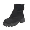 Botas de Pierna Ancha de Estilo Nuevo Primavera y Otoño Botines para Dedo Gordo Suela Gruesa de Moda Versátiles Botines Chelsea sin Cremallera Calzado para Mujer