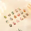 Aço Inoxidável Transfronteiriço Gotejamento de Óleo DIY Enfeites de Natal Boneco de Neve Homem de Gengibre Brincos Pendentes Colar Acessórios de Joias Venda por Atacado