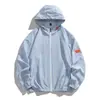 Roupa com Capuz Estampada de Desenho Animado para Proteção Solar Masculina e Feminina, Leve, Respirável, Estilo Zíper, Proteção Solar ao Ar Livre, Solta, Jaqueta Fina de Verão
