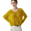 Cárdigan de punto de cachemira, cárdigan ligero de cachemira para mujer, transparente y delicado, con un lujoso tacto de terciopelo de seda, corte oversize y relajado