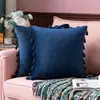 Amazon Explosions Fronha de Almofada com Franjas de Cor Sólida Suave na Borda Decorativa para Sofá da Sala de Estar Casa