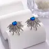 Pendientes de Ala de Golondrina Personalizados Transfronterizos Completamente Incrustados de Diamantes, Pendientes Brillantes de Explosión Estelar, Pendientes de Moda Coreana Europea y Americana Más Vendidos