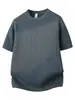 Nueva Camiseta de Punto de Manga Corta de Verano para Hombre, Rayas Ajustada, Estilo Old Money, Seda de Hielo, Venta al por Mayor de Fábrica Transfronteriza de Verano