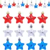 Decorações para o Dia da Independência dos EUA Festa do Dia do Trabalho Árvore de Natal 4,5 cm Estrela de Cinco Pontas Pequena Tridimensional de Natal
