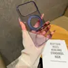 Aplicable a Apple 18Promax Rojo Vino Transparente Soporte Magnético Funda para Teléfono iPhone17 Acrílico Anti-caídas 16 Proteger