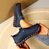 Colección de verano 2026 transfronteriza tallas grandes: Zapatos casuales de suela blanda, de una sola tira y con cordones para mujer, con un estilo inspirado en el británico