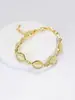 SHEIN TEMU Moda Transfronteriza Europea y Americana Punto de Cadena Retro Pulsera de Moda Piedra Lunar para Mujer