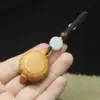 Llavero de Tetera de Loto de Ciprés Colgante para Teléfono Llavero de Tetera de Madera Colgante para Bolso Cadena para Teléfono Regalo